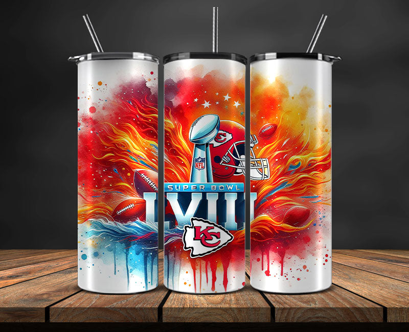 Kansas City Chiefs Vs San Francisco 49ers Super Bowl Tumbler Png, Super Bowl 2024 Tumbler Wrap 96