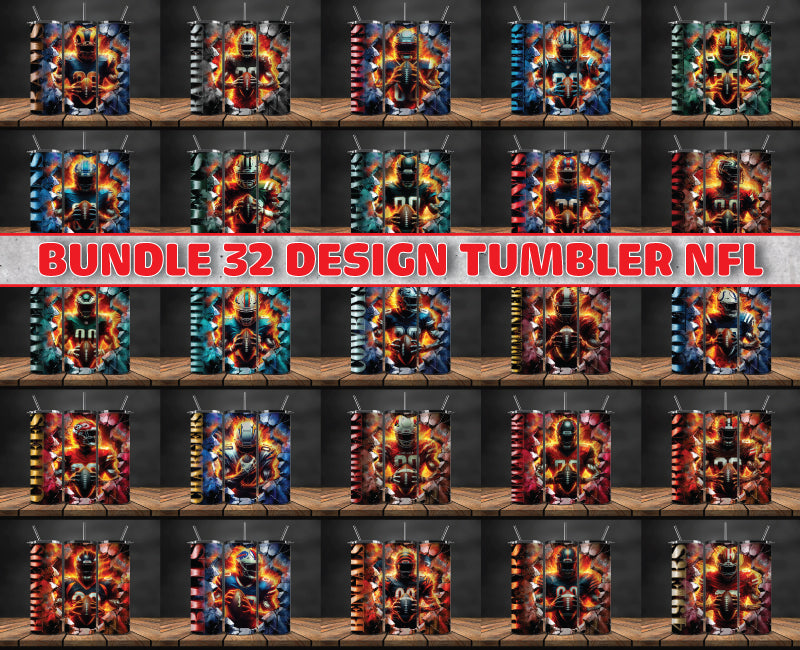 Bundle NFL Logo Tumbler Wrap, Bundle Sport Tumbler 91