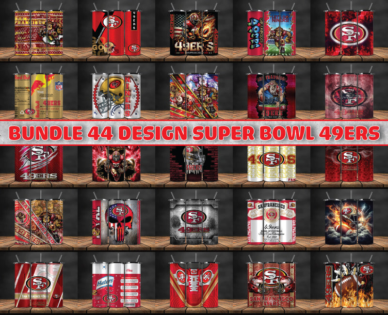 Bundle San Francisco 49ers Super Bowl Tumbler Png, Super Bowl 2024 Tumbler Wrap,32 Team Sport 12