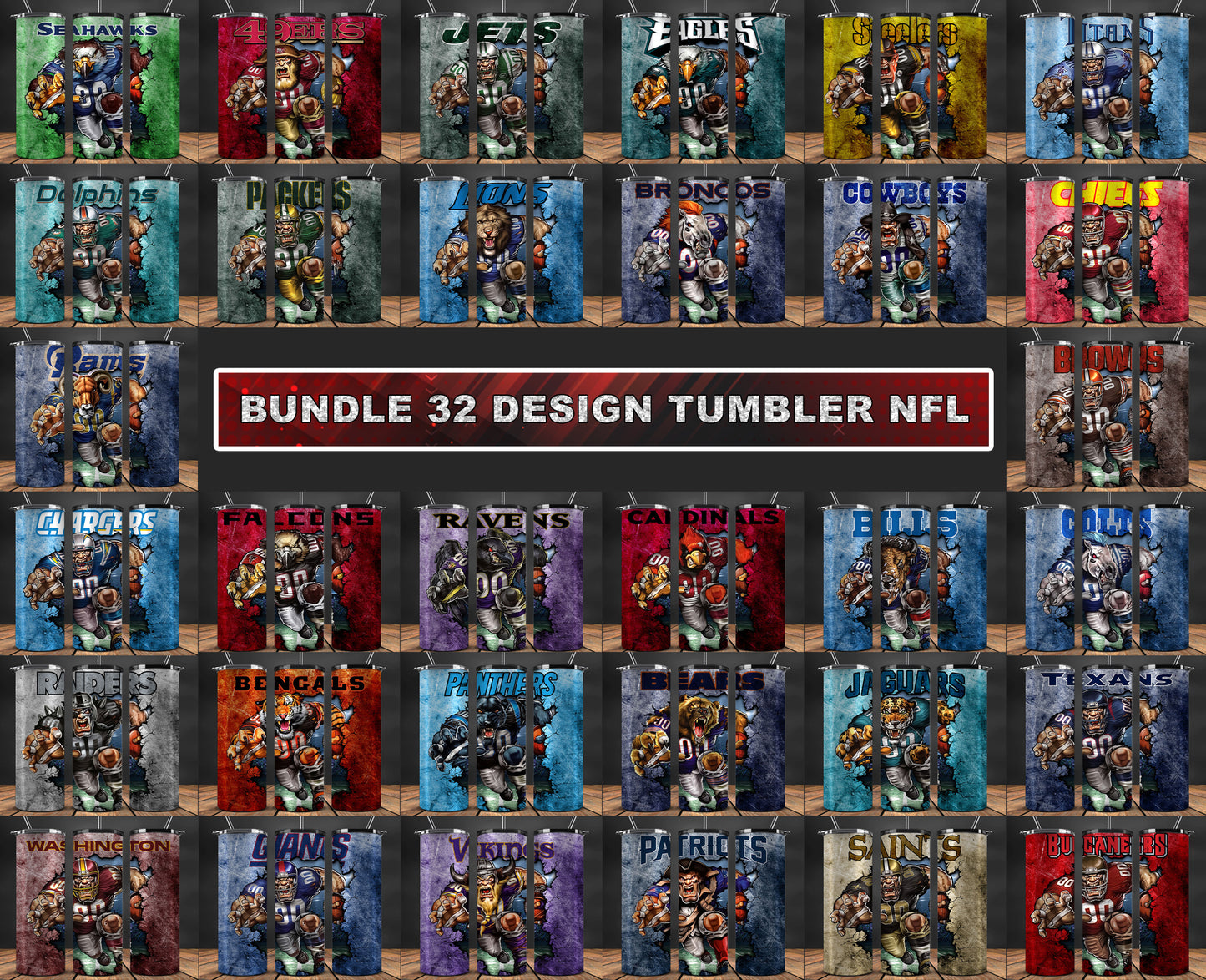 Bundle 32 Team Football Tumbler Wrap Design, Mega Bundle Football Sports Tumbler , Football Tumbler Wrap 04
