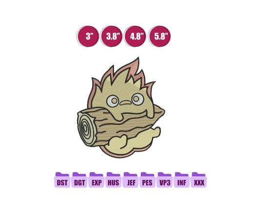 Calcifer Anime Embroidery Design, Digital Anime Embroidery File 147