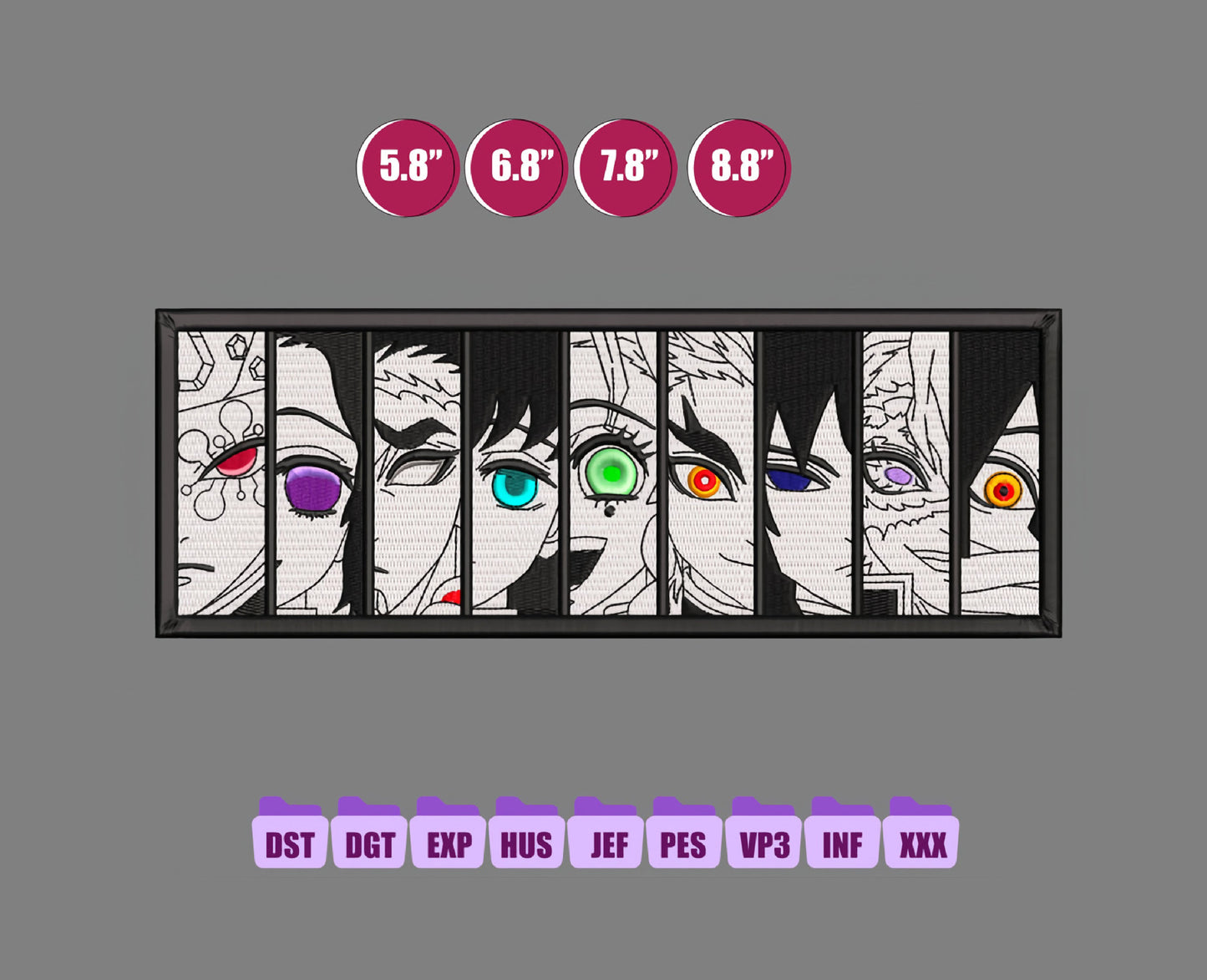 Hashira Anime Embroidery Design, Digital Anime Embroidery File 151