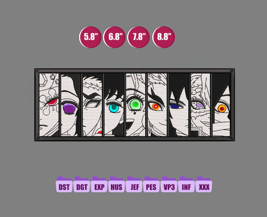 Hashira Anime Embroidery Design, Digital Anime Embroidery File 151