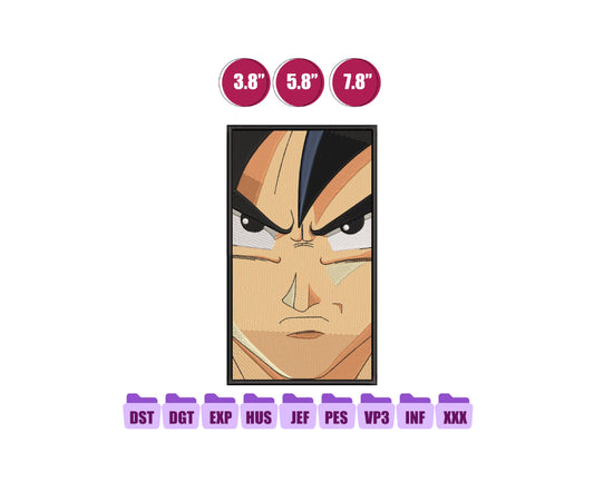 Goku Anime Embroidery Design, Digital Anime Embroidery File 167