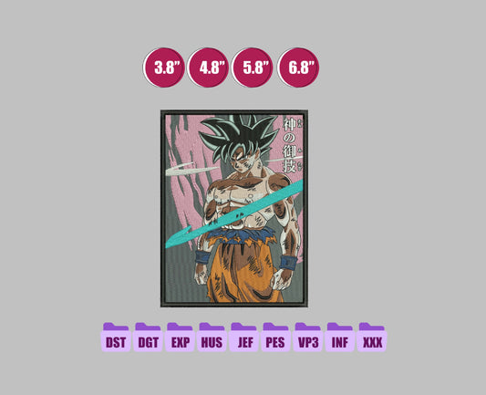 GOKU Anime Embroidery Design, Digital Anime Embroidery File 169