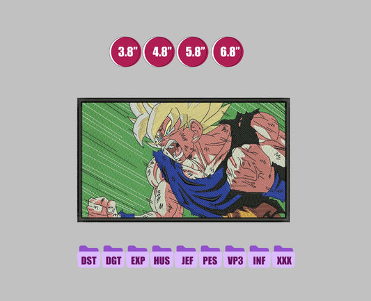GOKU Anime Embroidery Design, Digital Anime Embroidery File 170