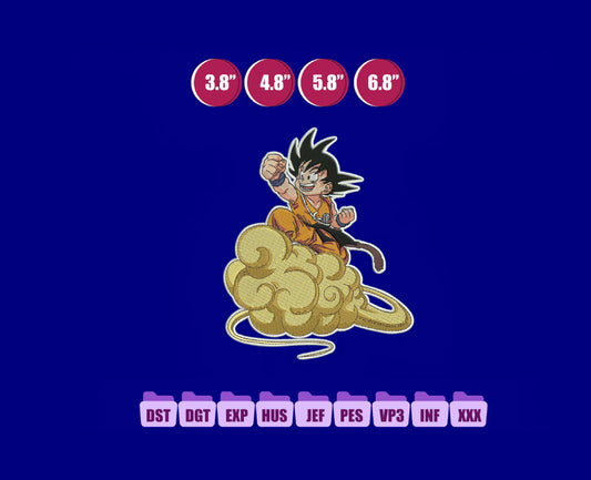 GOKU Anime Embroidery Design, Digital Anime Embroidery File 171