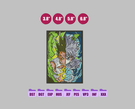 GON X KILLUA Anime Embroidery Design, Digital Anime Embroidery File 172