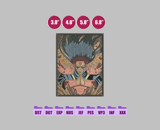 Hashirama Anime Embroidery Design, Digital Anime Embroidery File 173