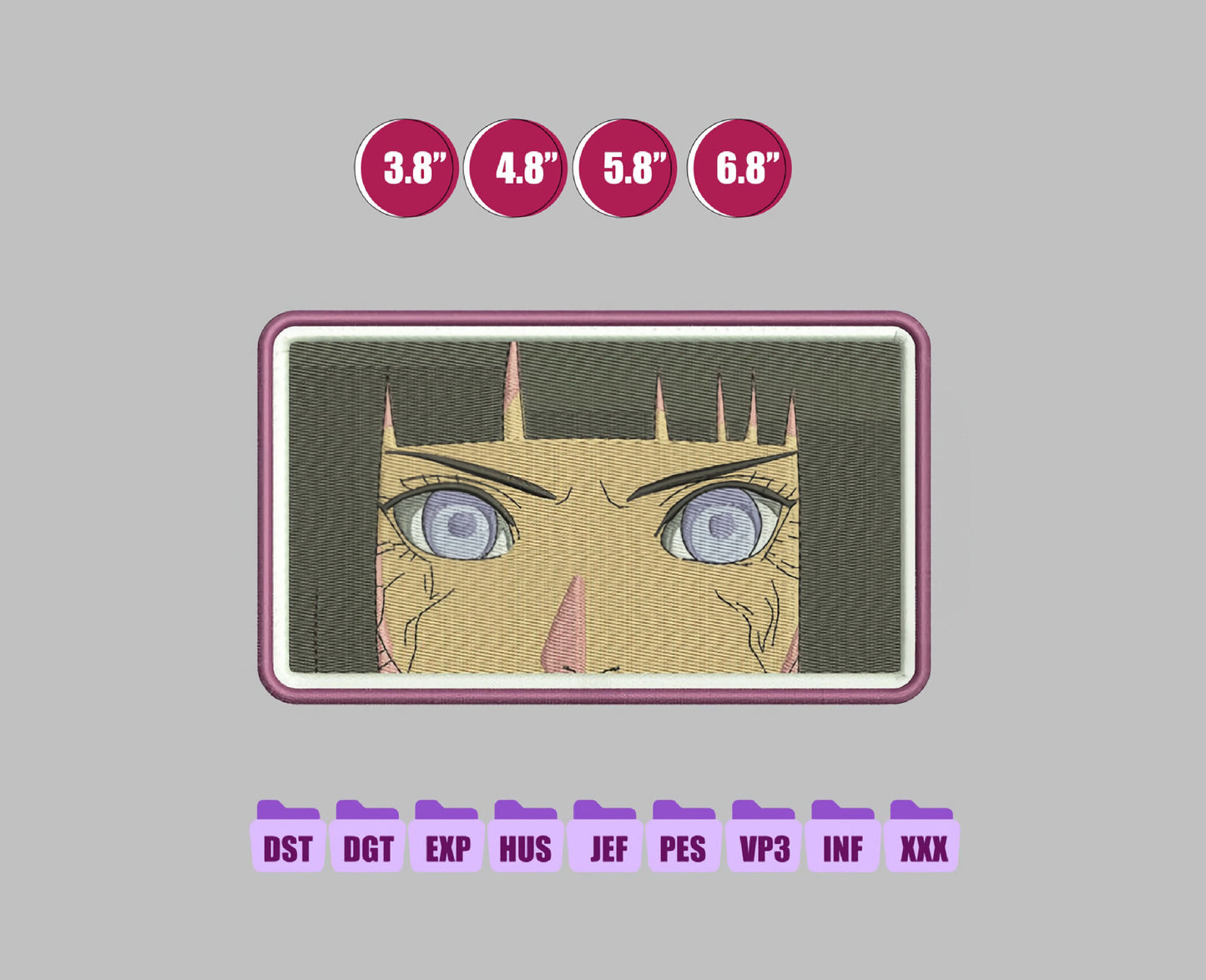 Hinata Anime Embroidery Design, Digital Anime Embroidery File 174