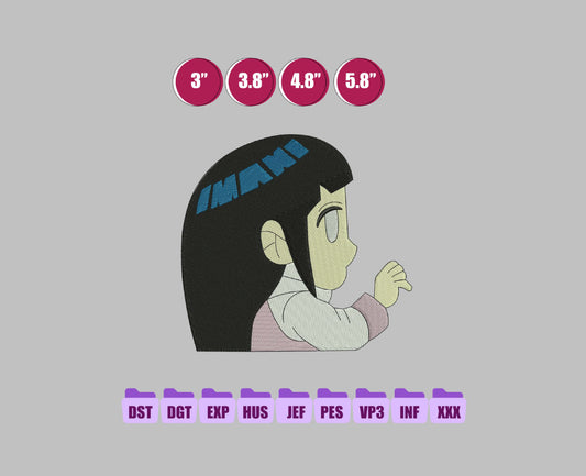 Hinata Chibi Anime Embroidery Design, Digital Anime Embroidery File 175