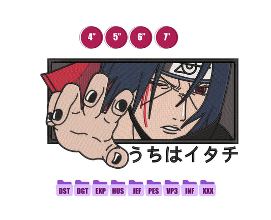 Itachi Anime Embroidery Design, Digital Anime Embroidery File 181