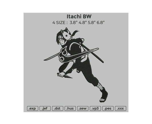 Itachi Black Anime Embroidery Design, Digital Anime Embroidery File 183