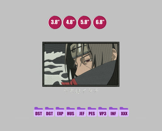 Itachi With Bird Anime Embroidery Design, Digital Anime Embroidery File 186