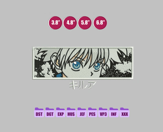 Killua Zoldyck Anime Embroidery Design, Digital Anime Embroidery File 198