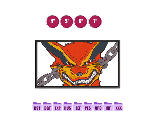 Kokushibo Anime Embroidery Design, Digital Anime Embroidery File 204