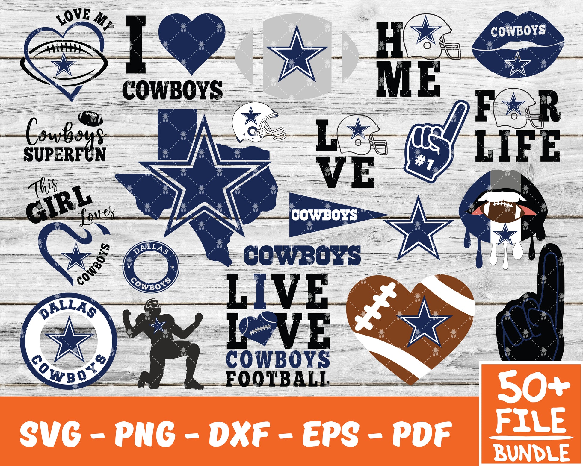Dalas cowboys bundle SVG, Football cowboys SVG, Football team logo SVG