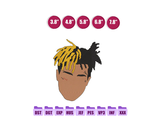 xxxtentacion Anime Embroidery Design, Digital Anime Embroidery File 215