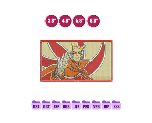 NARUTO BARYON Anime Embroidery Design, Digital Anime Embroidery File 219