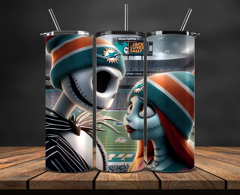 Miami Dolphins Tumbler Wrap, NFL Trendy Tumbler 22