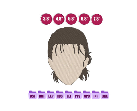 Eren SNK Anime Embroidery Design, Digital Anime Embroidery File 243