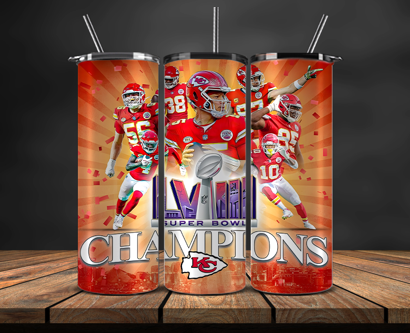Kansas City Chiefs Tumbler Wrap, NFL Trendy Tumbler 25