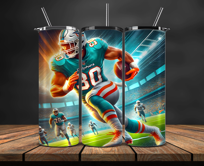 Miami Dolphins Tumbler Wrap, NFL Trendy Tumbler 29