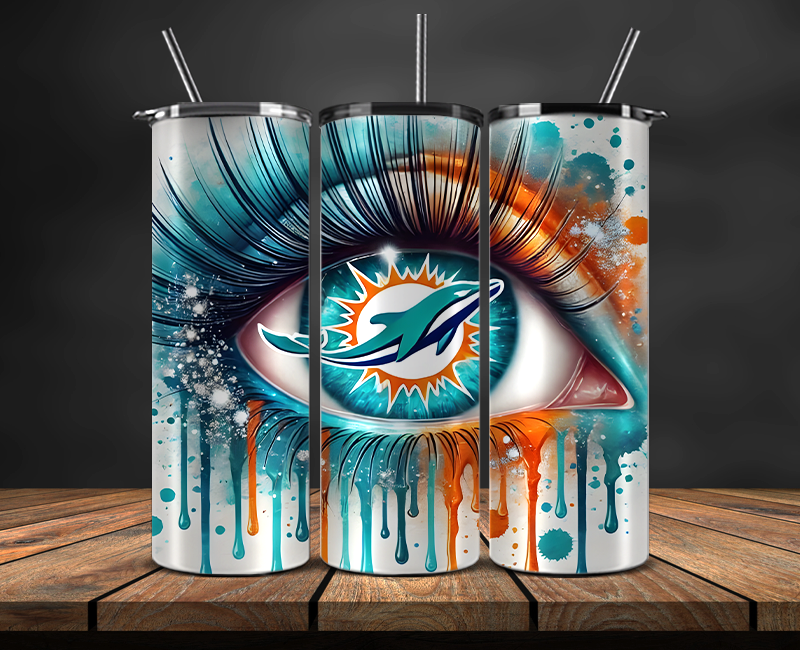 Miami Dolphins Tumbler Wrap, NFL Trendy Tumbler 02