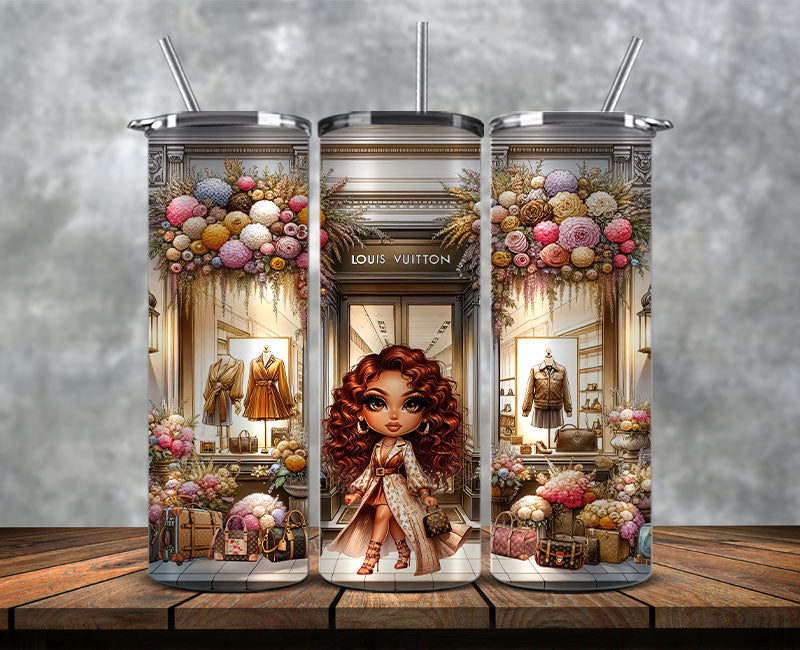 Fashion Tumbler Png, Luxury Skinny Tumbler, Coach Tumbler Png, Pattern Logo Fashion Tumbler Png 30