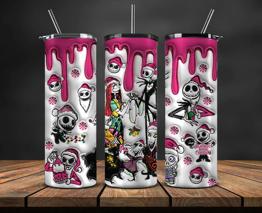 Christmas 20oz Tumbler Wrap PNG, Christmas 3D Inflated Puffy Tumbler Wrap Png, Grinchmas 20oz Png 327