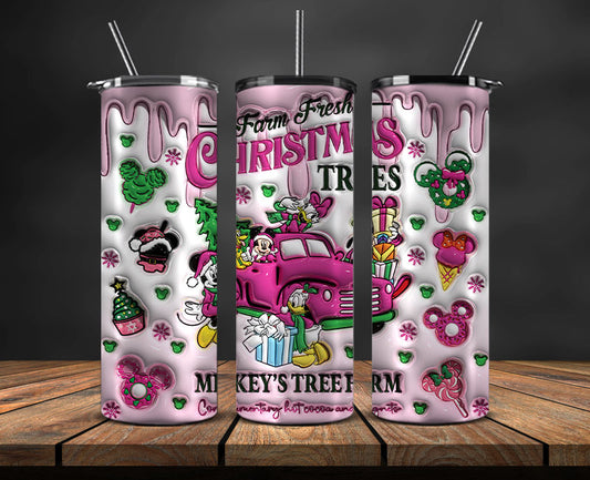 Christmas 20oz Tumbler Wrap PNG, Christmas 3D Inflated Puffy Tumbler Wrap Png, Grinchmas 20oz Png 333