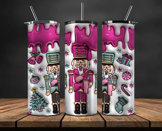 Christmas 20oz Tumbler Wrap PNG, Christmas 3D Inflated Puffy Tumbler Wrap Png, Grinchmas 20oz Png 340