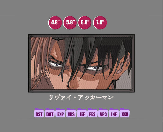 Levi Akkerman Anime Embroidery Design, Digital Anime Embroidery File 40