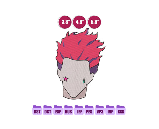 Hisoka Anime Embroidery Design, Digital Anime Embroidery File 48