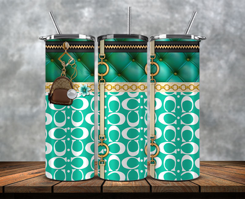 Fashion Tumbler Png, Luxury Skinny Tumbler, Coach Tumbler Png, Pattern Logo Fashion Tumbler Png 52