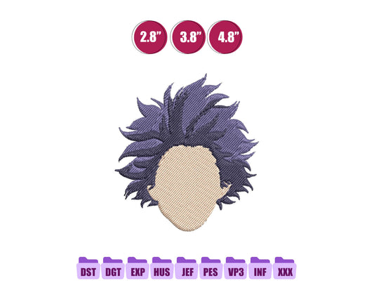 Shinsou Hitoshi Anime Embroidery Design, Digital Anime Embroidery File 52