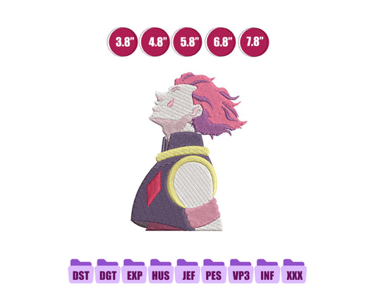 Hisoka Anime Embroidery Design, Digital Anime Embroidery File 54