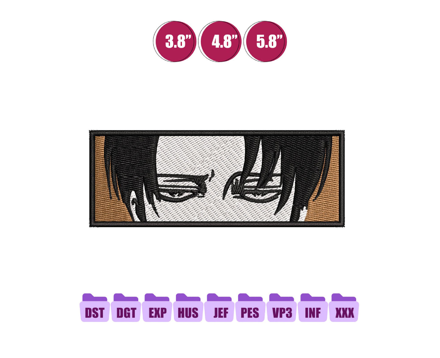 Attack on Titan Anime Embroidery Design, Digital Anime Embroidery File 57