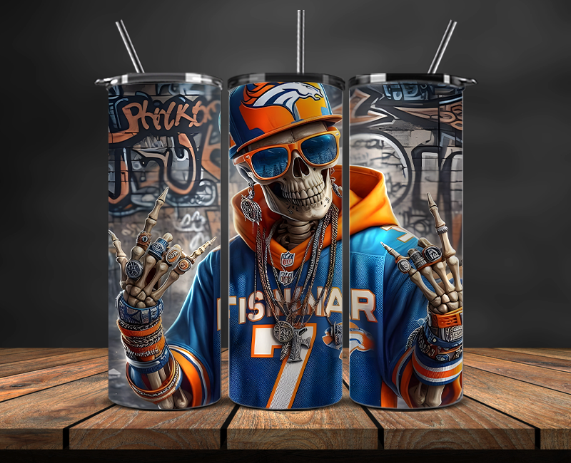 Denver Broncos Tumbler Wrap, NFL Trendy Tumbler 05