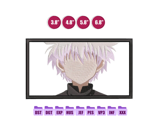 Killua Anime Embroidery Design, Digital Anime Embroidery File 66