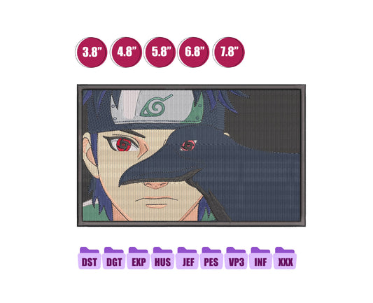 Shisui Anime Embroidery Design, Digital Anime Embroidery File 73