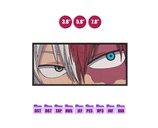 Shoto Eyes Anime Embroidery Design, Digital Anime Embroidery File 78