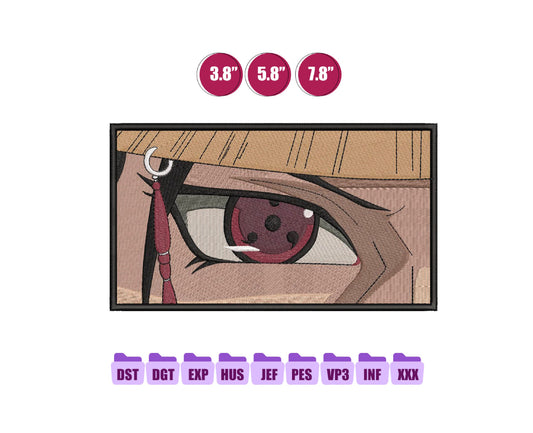 Itachi Eye Anime Embroidery Design, Digital Anime Embroidery File 82