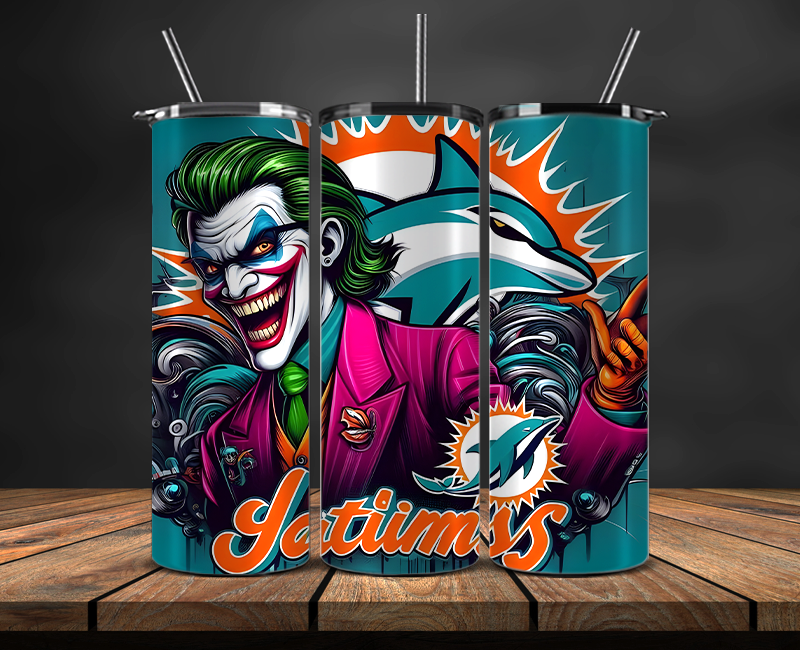 Miami Dolphins Tumbler Wrap, NFL Trendy Tumbler 08