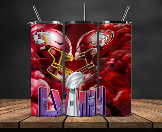 Kansas City Chiefs Vs San Francisco 49ers Super Bowl Tumbler Png, Super Bowl 2024 Tumbler Wrap 36