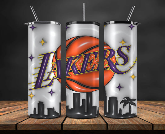3D Inflated LA Lakers Basketball Team, NBA Tumbler Png , NBA DS-14