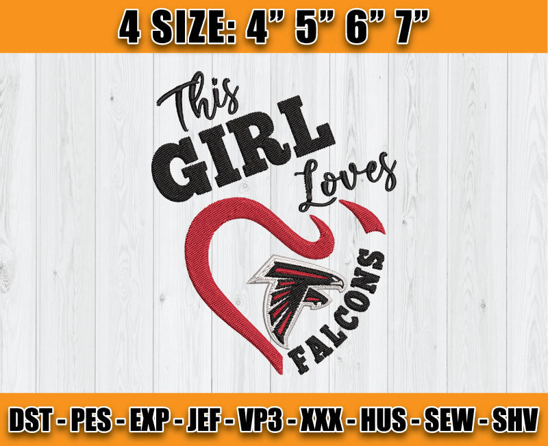 Atlanta Falcons Embroidery, NFL Falcons Embroidery, NFL Machine Embroidery Digital 24