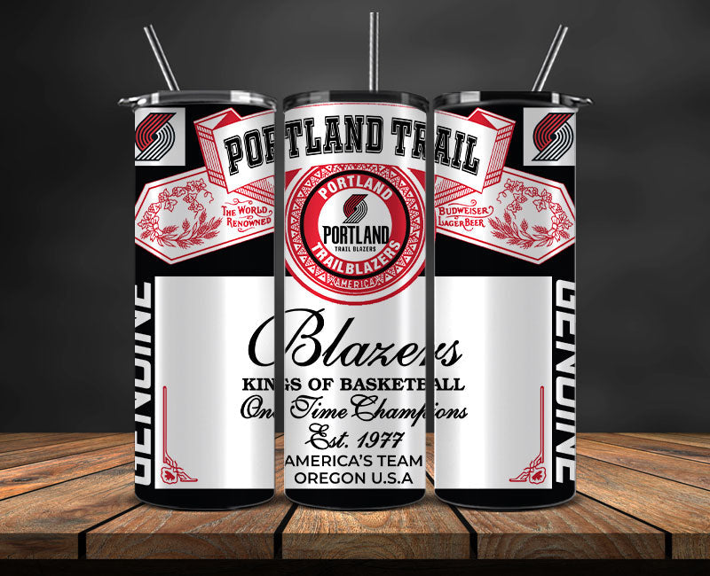 Portland Trail Blazers Tumbler Wrap, NBA Tumbler Png , NBA DS-34