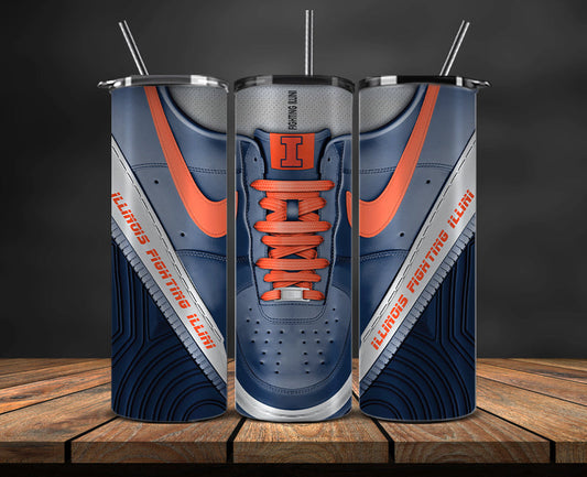 Illinois Fighting Illini Sneaker Tumbler Wrap , College Sneaker Tumbler Wrap 34