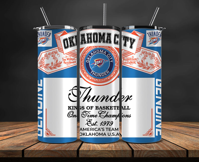 Oklahoma City Thunder Tumbler Wrap, NBA Tumbler Png , NBA DS-42